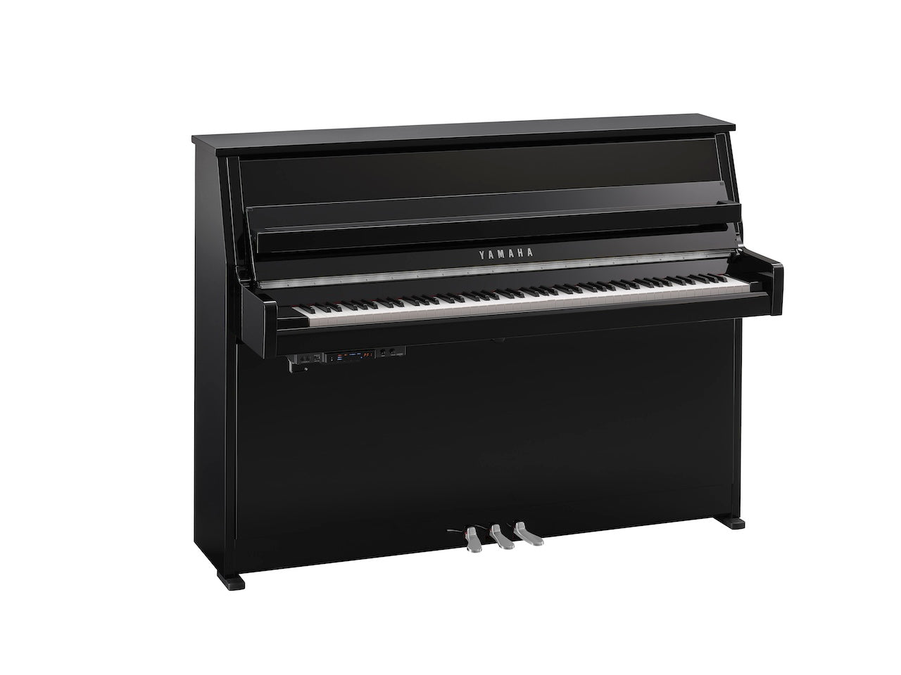 Yamaha B10 TC3 TransAcoustic Upright Piano in Polished Ebony with Chrome Fittings