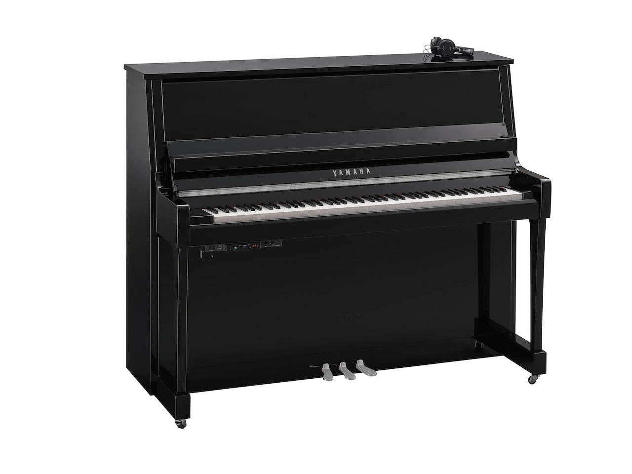 Yamaha B30 SC3 Silent Upright Piano in Polished Ebony with Chrome Fittings