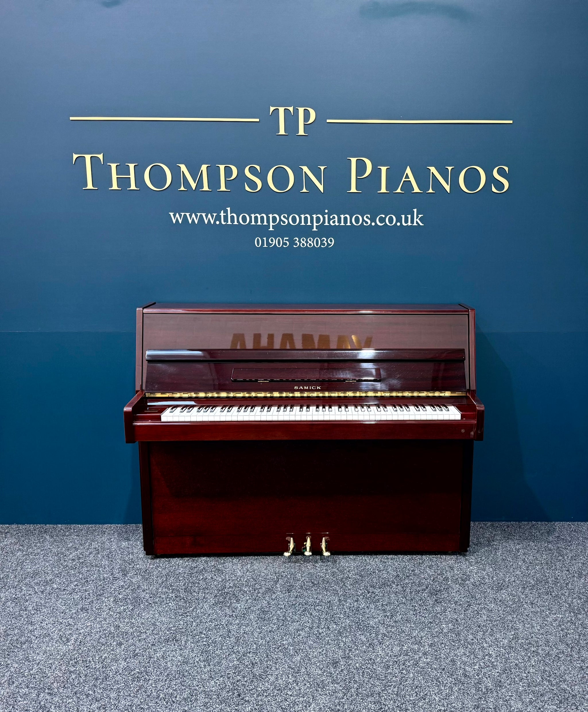 Samick Upright Piano, Polished Mahogany (Pre-Owned)