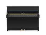 Yamaha B10 Upright Piano in Polished Ebony with brass fittings | Thompson Pianos