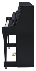 Yamaha B20 Upright Piano in Polished Ebony with Brass Fittings | Thompson Pianos