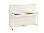 Yamaha B30 Upright Piano in Polished White with Brass Fittings | Thompson Pianos