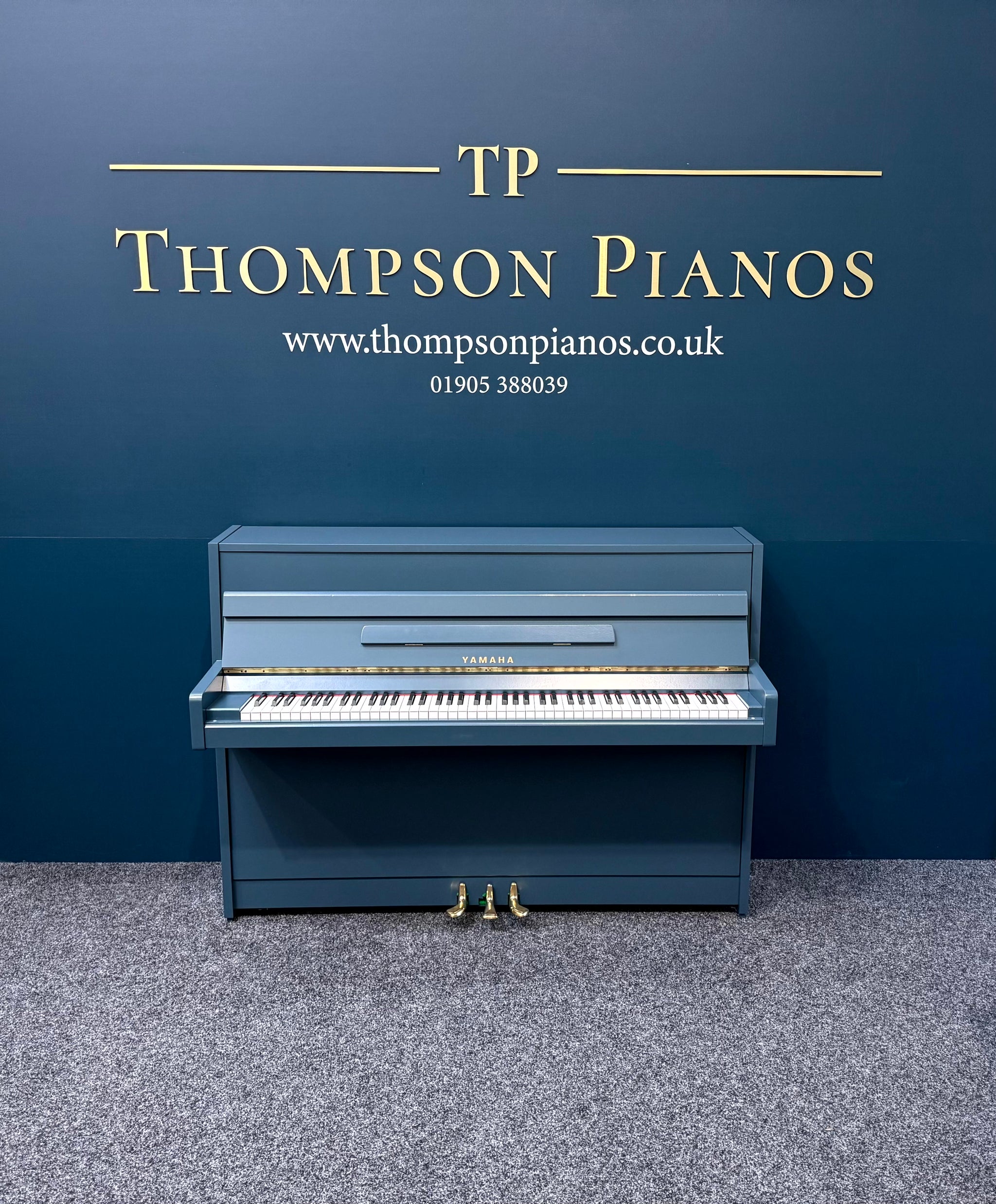 Yamaha Compact Upright Piano (Hague Blue)